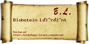 Blobstein Lóránt névjegykártya